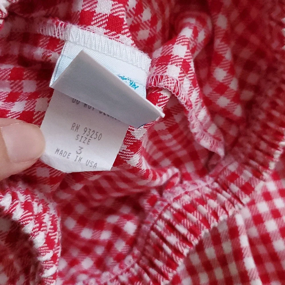 Rags Land Red Gingham Christmas Santa Matching Set Outfit Sz3